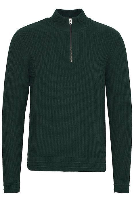 CASUAL FRIDAY MEN'S KARL HALF ZIP STRUCTURED KNIT SWEATER IN DARKEST SPRUCE