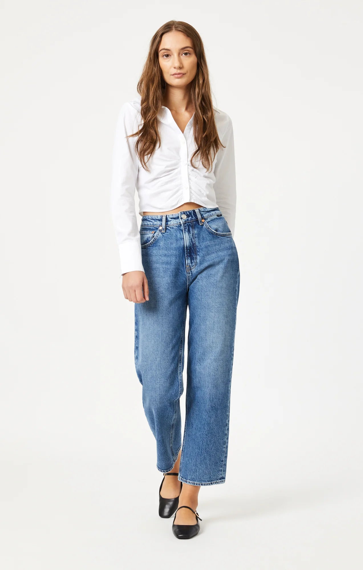 SAVANNAH STRAIGHT LEG JEANS IN INDIGO BLUE RECYCLED BLUE