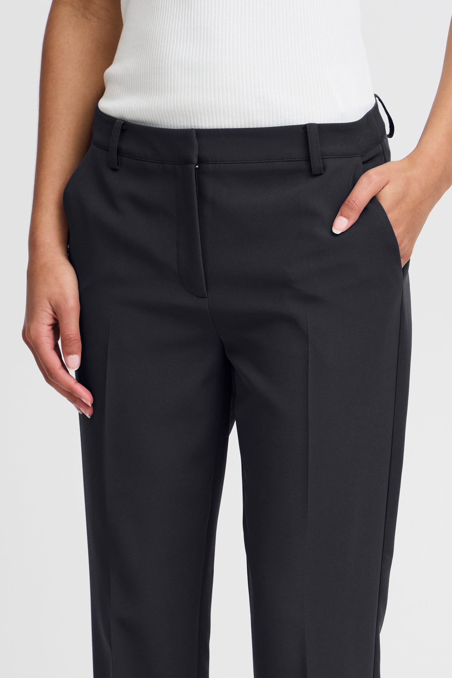 ICHI LEXI DARK NAVY TROUSER PANTS