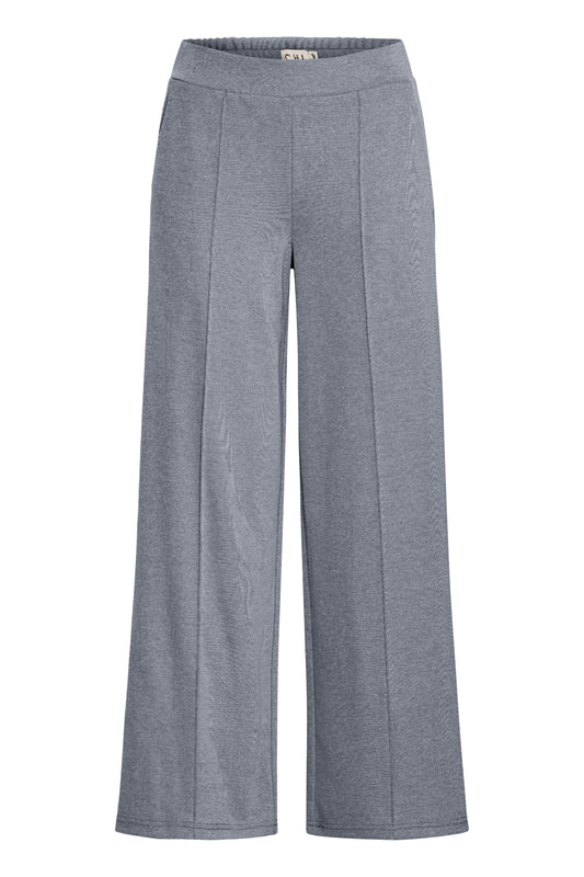 ICHI KATE PIQUE PANT IN MEDIEVAL BLUE
