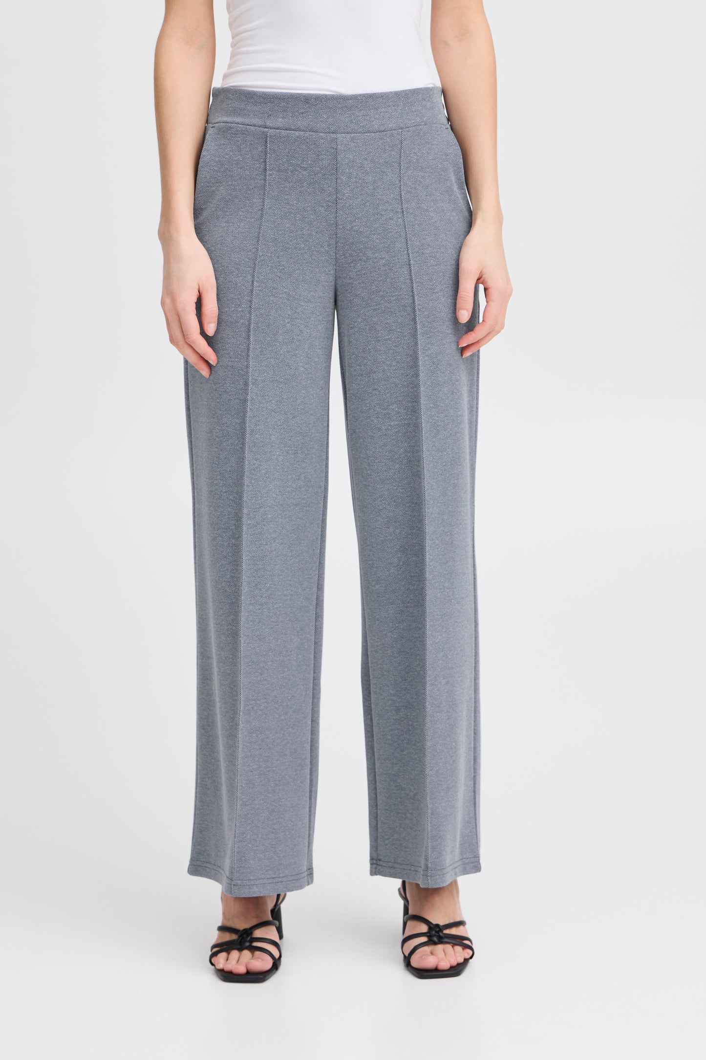 ICHI KATE PIQUE PANT IN MEDIEVAL BLUE