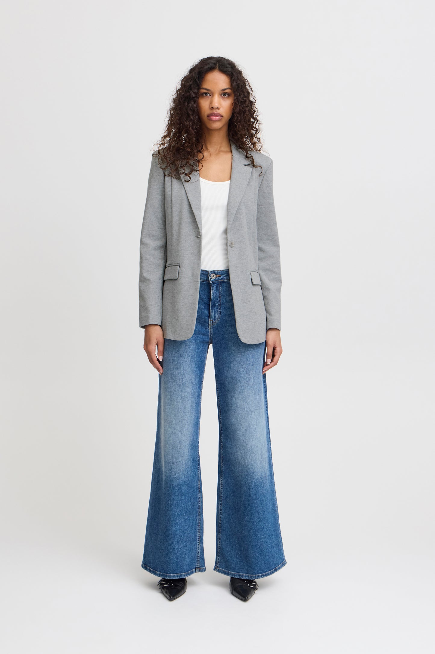 ICHI GREY MELANGE KATE BLAZER