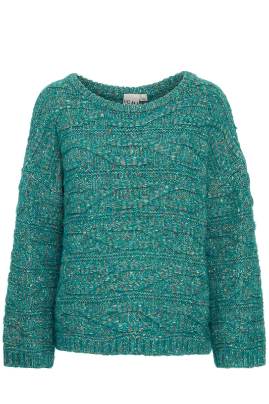 ICHI GREEN-BLUE SLATE BALAS PULLOVER