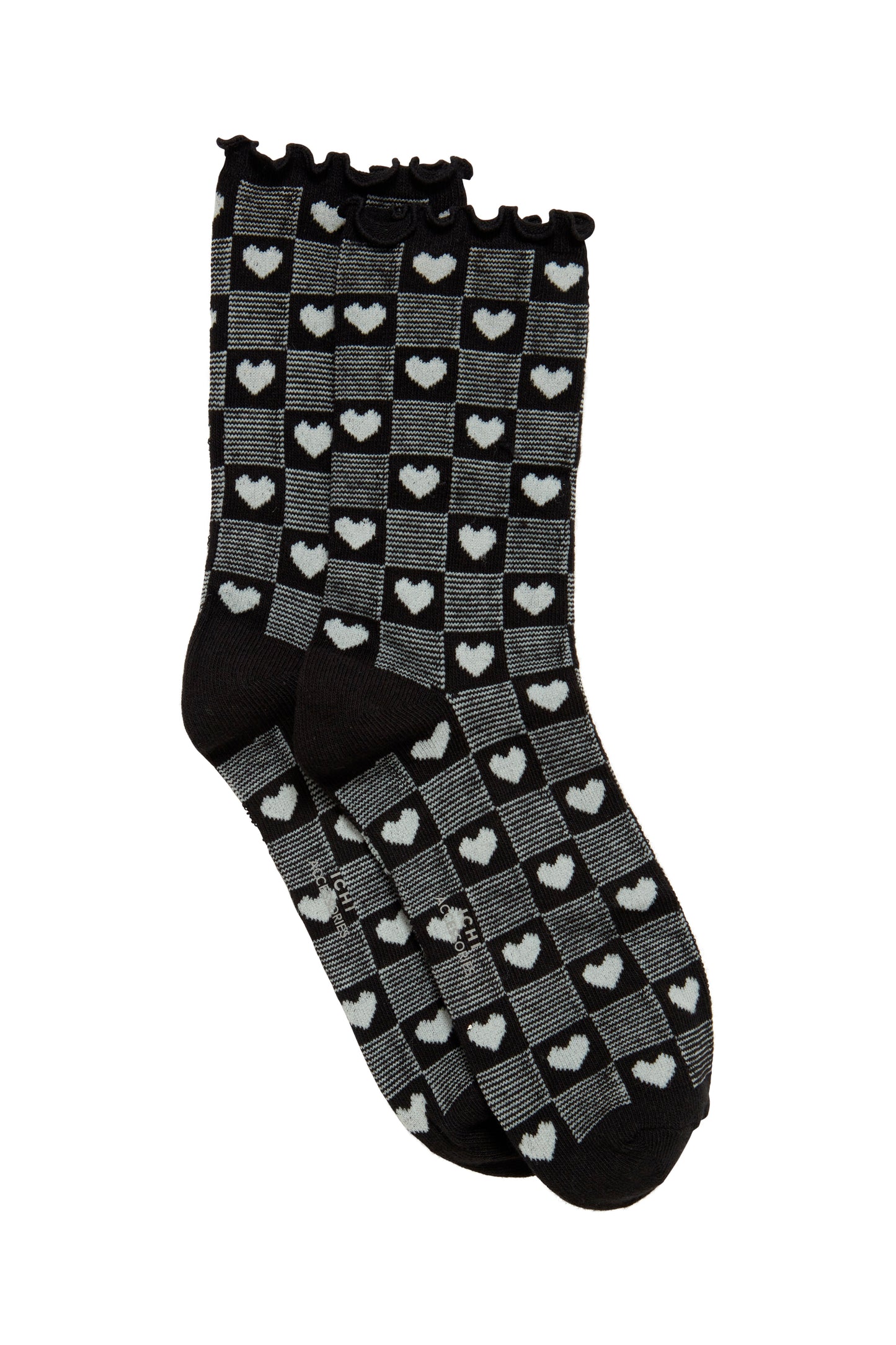 ICHI HOLLIE KNITTED COTTON SOCKS IN BLACK