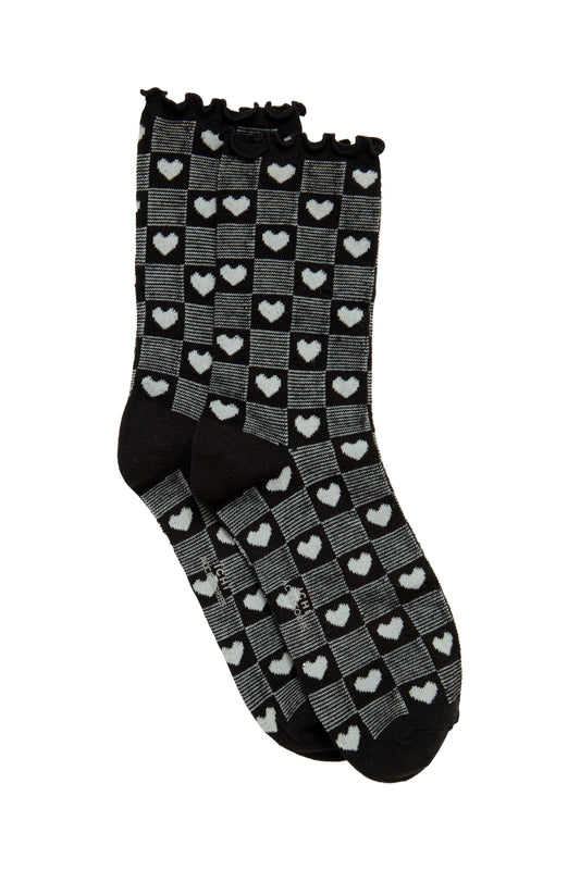 ICHI HOLLIE KNITTED COTTON SOCKS IN BLACK