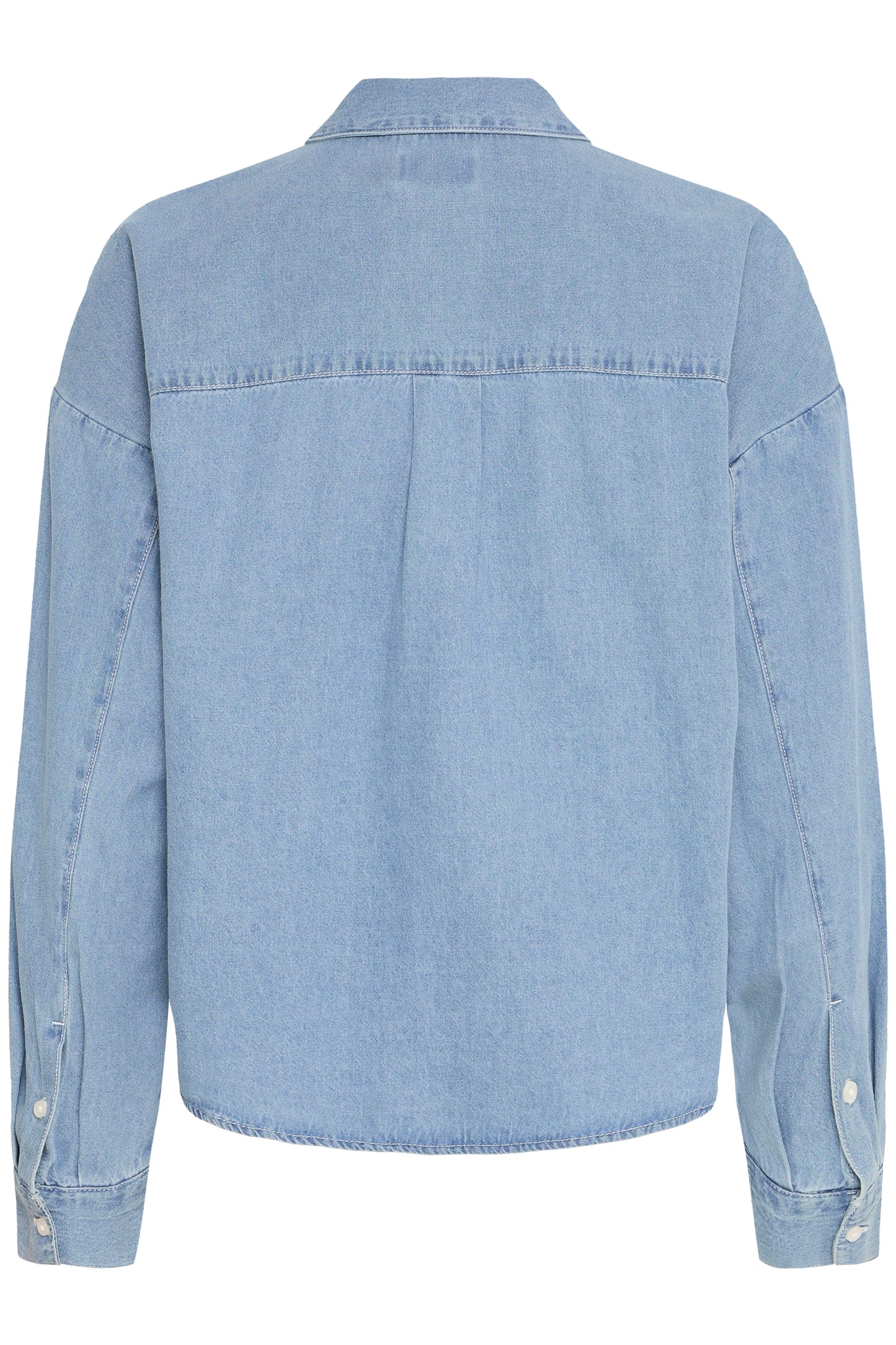 ICHI ARCHER DENIM SHIRT IN LIGHT BLUE WASH