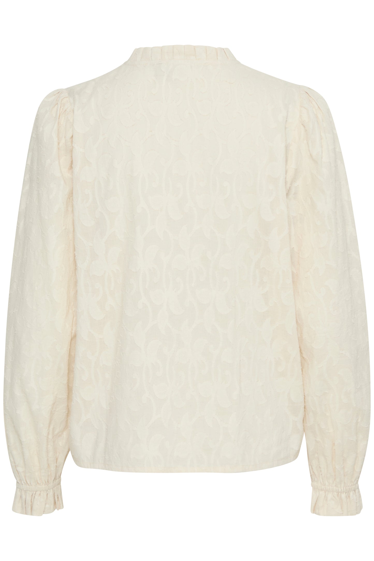 ICHI EONA COLLARED BLOUSE WITH TIE IN BIRCH