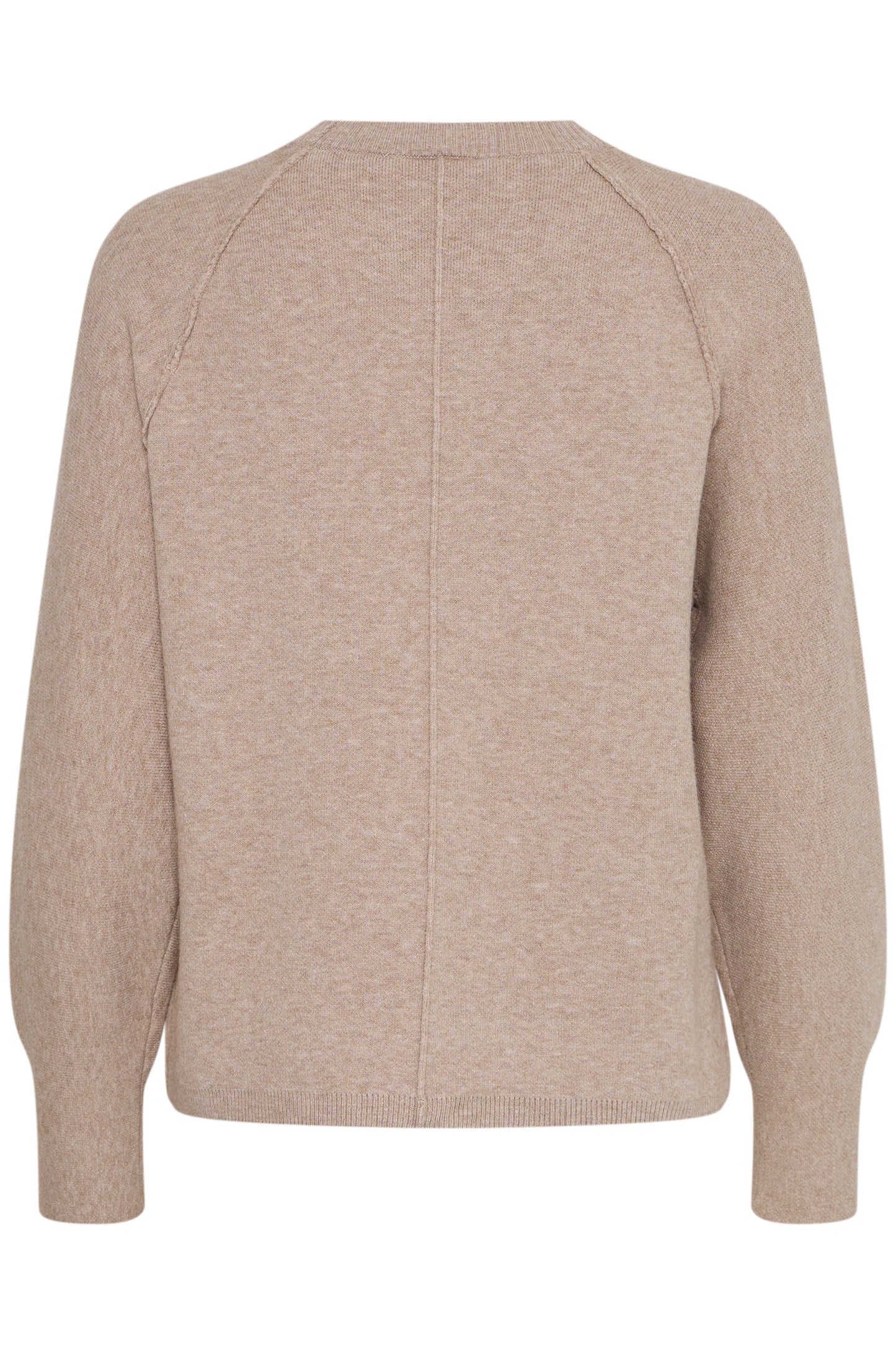 ICHI BALLIA LONG SLEEVE KNITTED PULLOVER IN STRING MELANGE