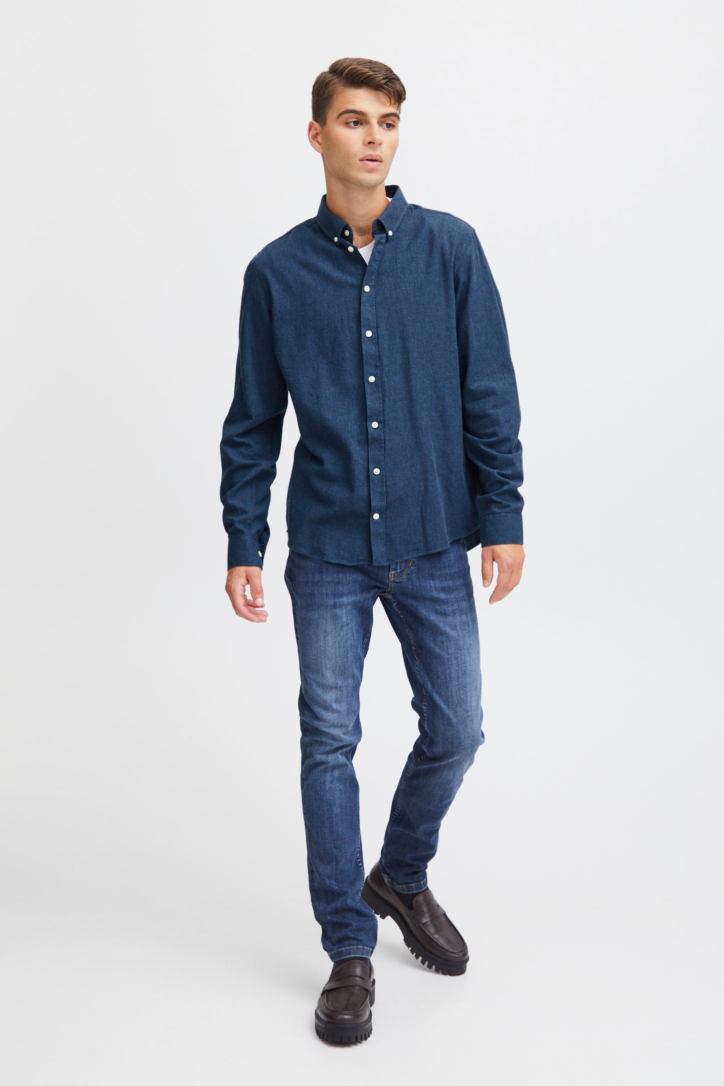 CASUAL FRIDAY DARK NAVY MELANGE ANTON SHIRT