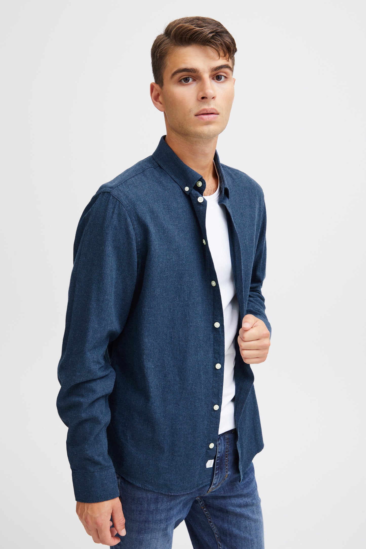 CASUAL FRIDAY DARK NAVY MELANGE ANTON SHIRT