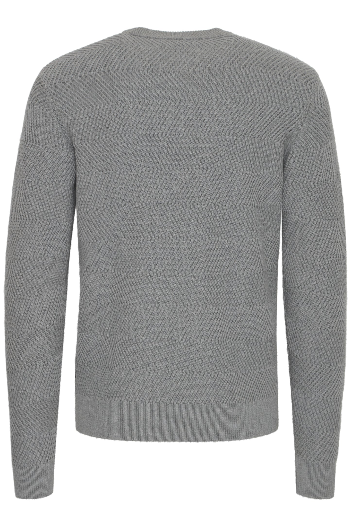 CASUAL FRIDAY MEN'S KARL STRUCTURED CREW NECK KNIT SWEATER IN MID GREY MELANGE