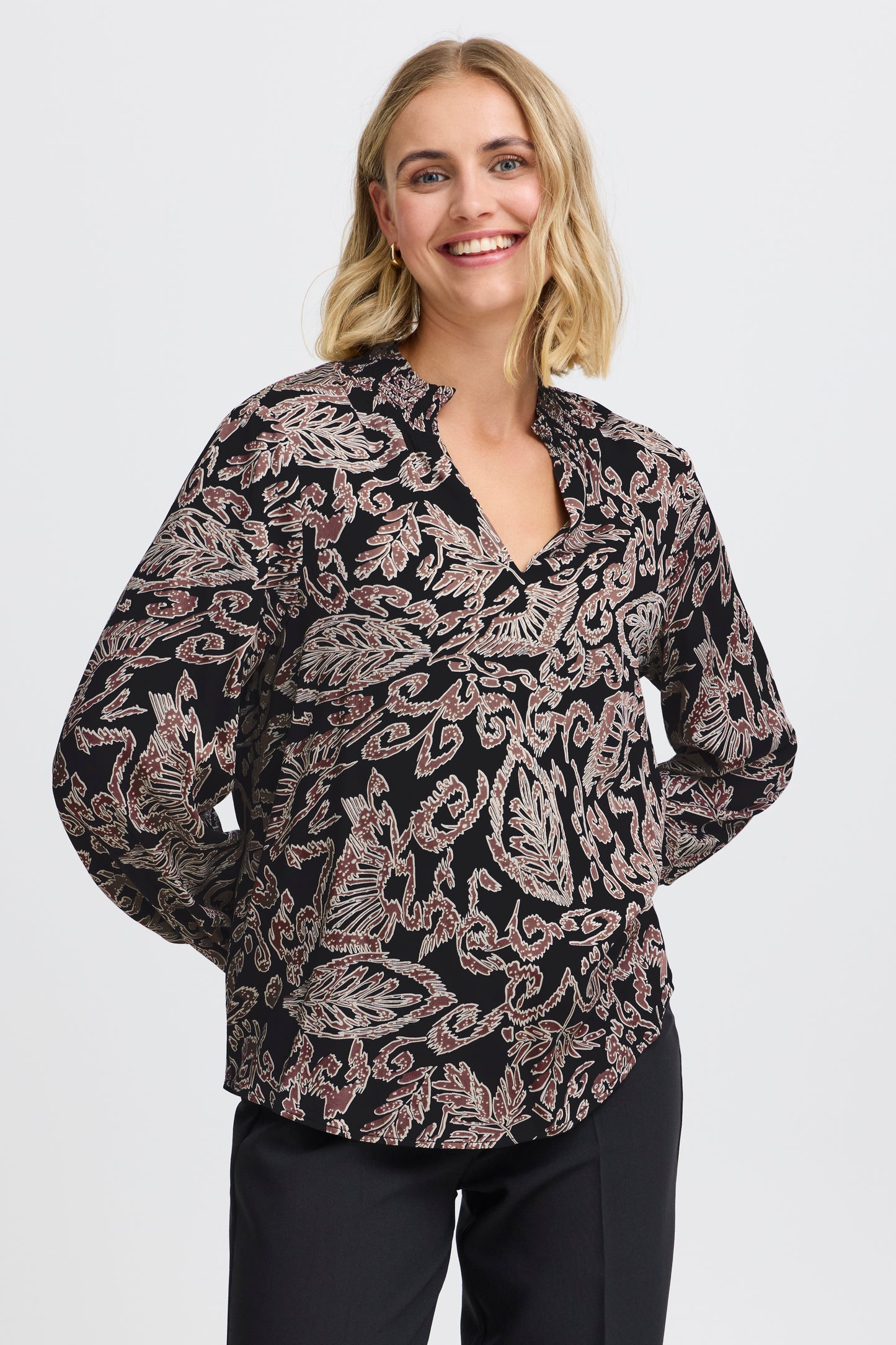 FRANSA GLADIS BLOUSE BLACK