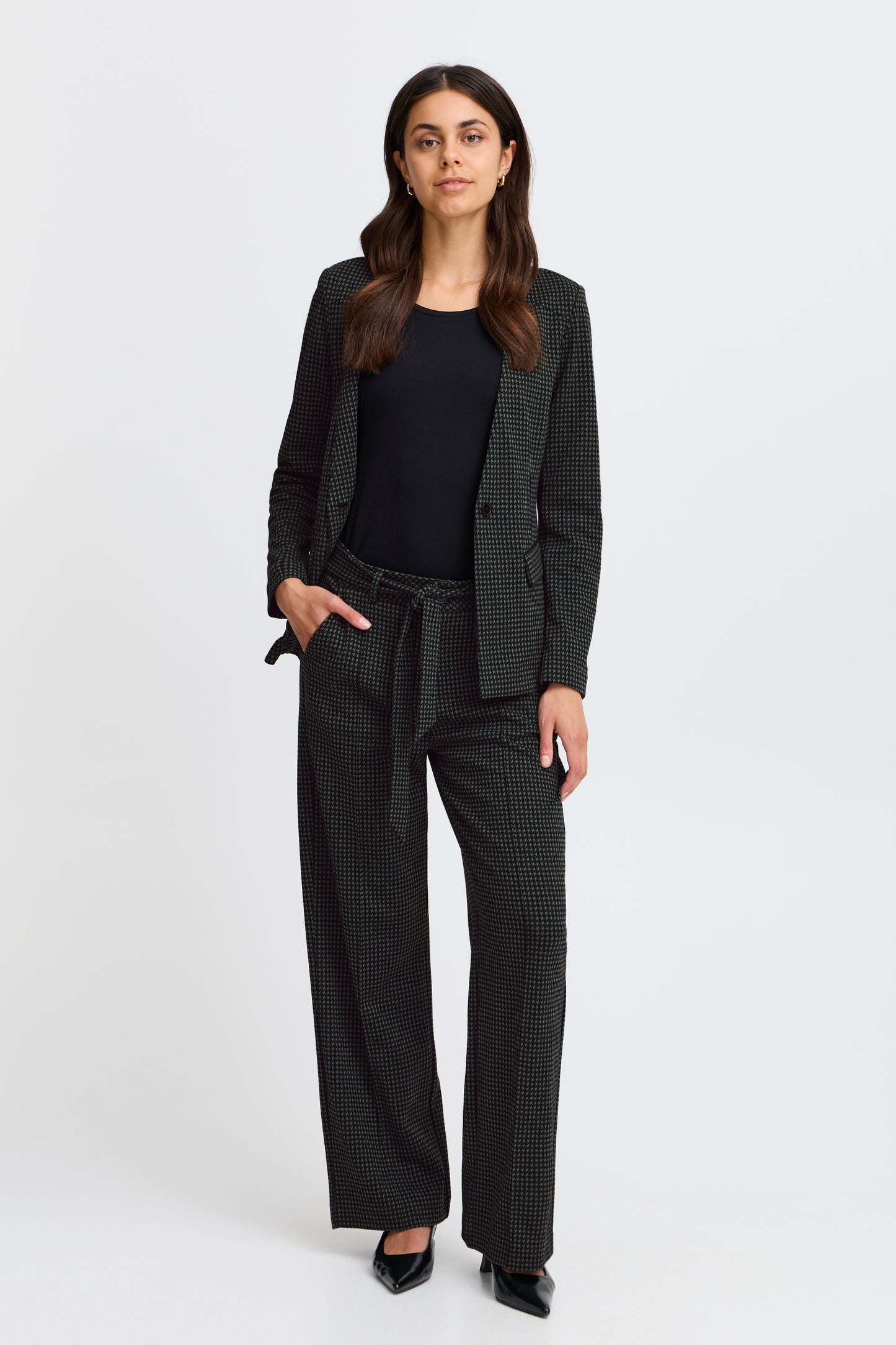 FRANSA BLENDA TROUSERS - LAUREL WREATH