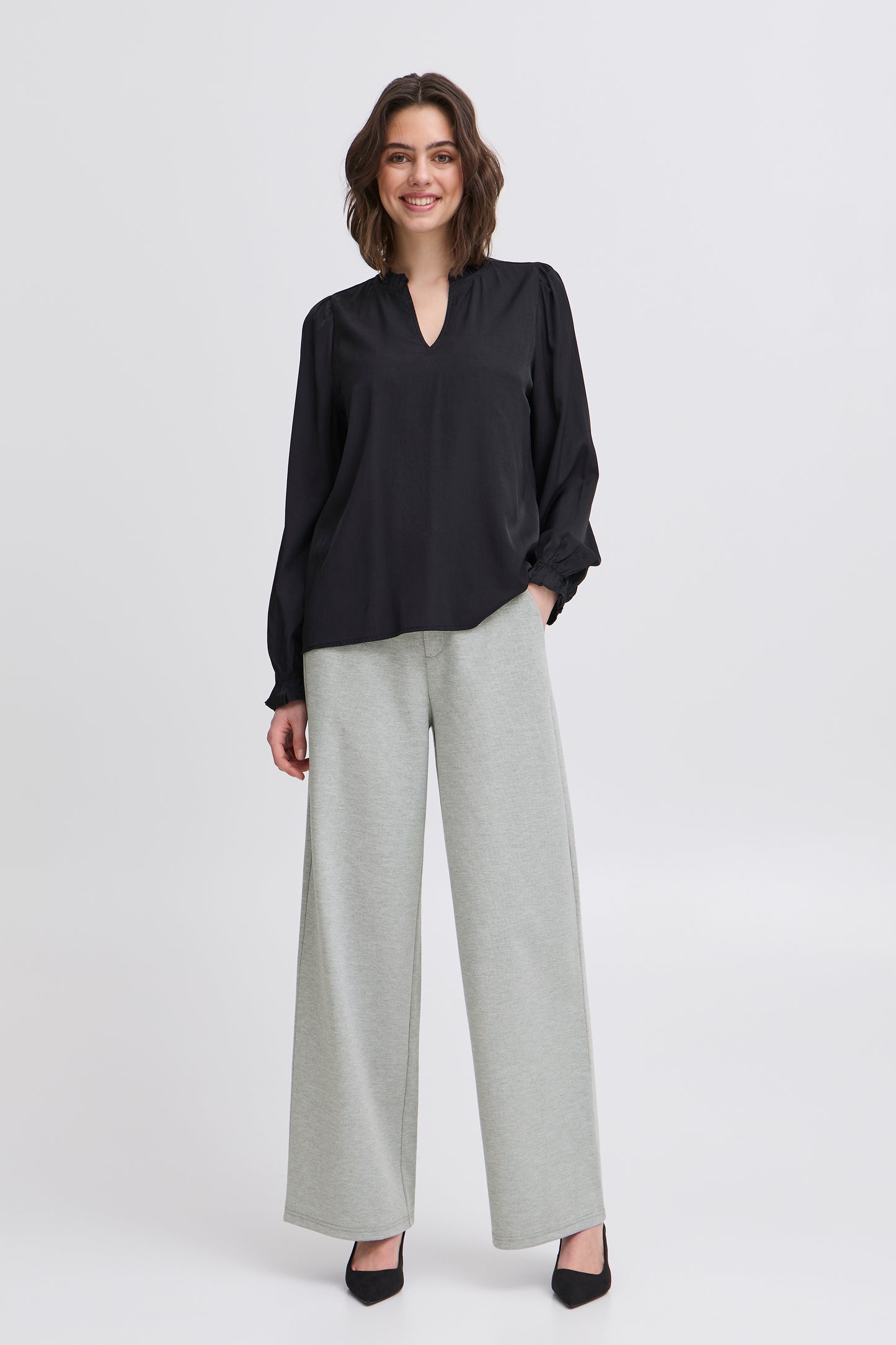 FRANSA BLAZER CASUAL PANTS IN LIGHT GREY MELANGE