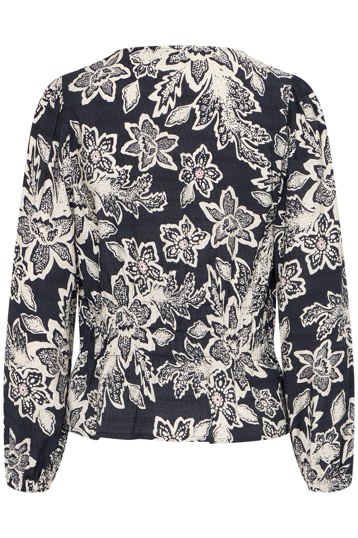 FRANSA ARIANA FLORAL PRINT BLOUSE IN BLACK