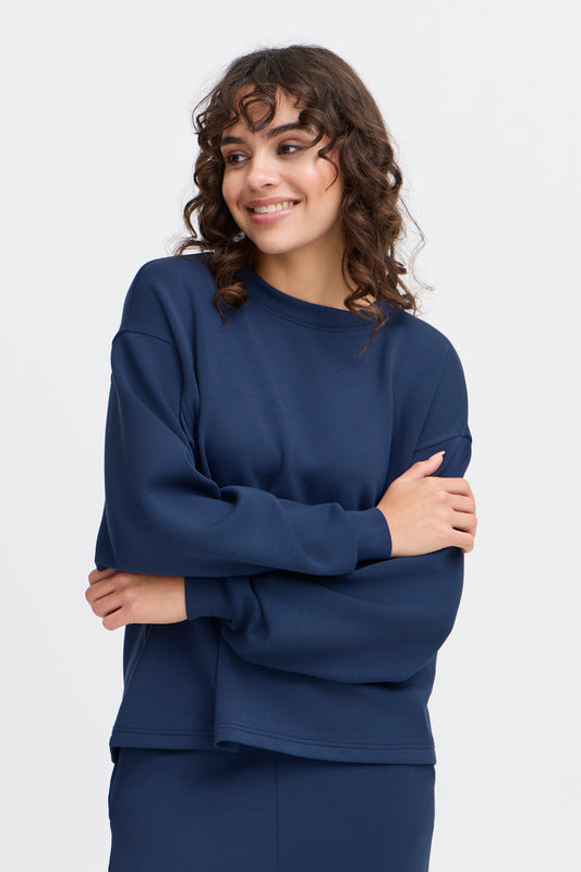 FRANSA AURORA SWEATSHIRT IN NAVY BLAZER