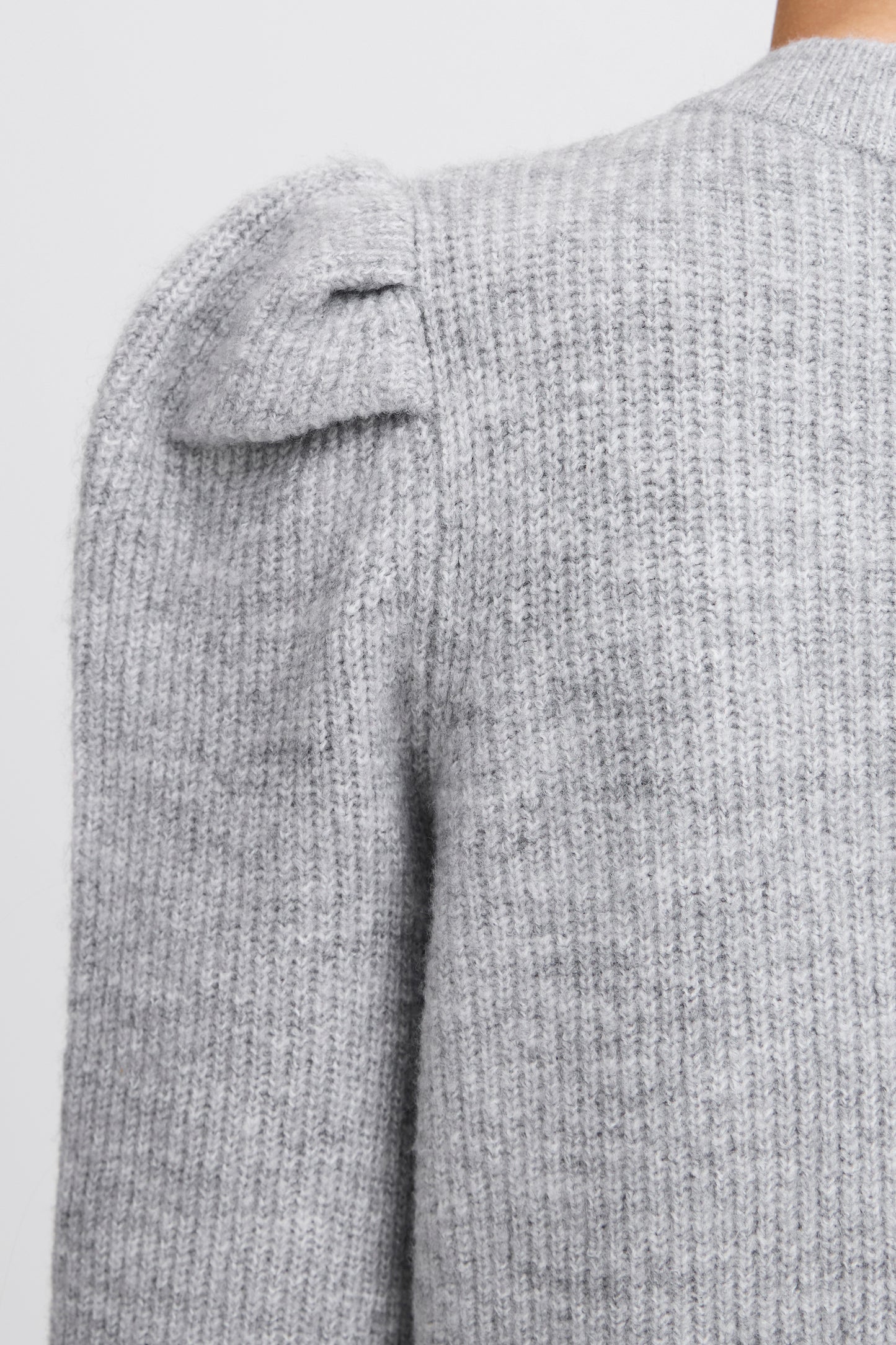 B.YOUNG MID GREY MELANGE OMUNA KNIT CARDIGAN