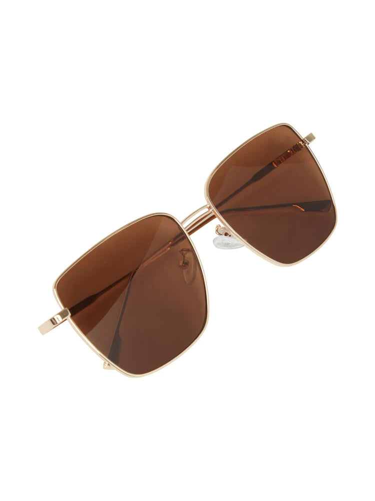 B.YOUNG GOLD FRAMED SUNGLASSES WITH CASE