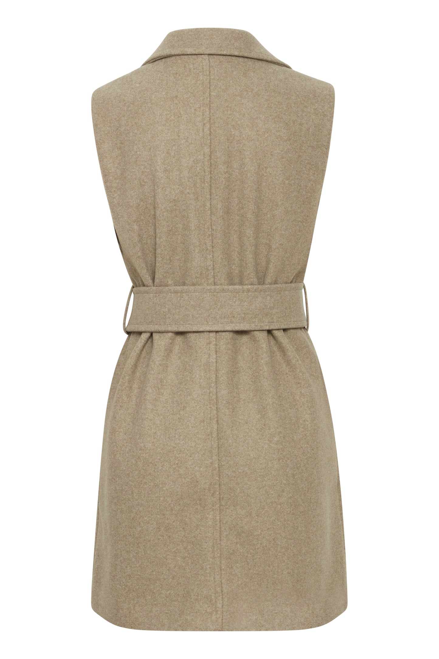 B.YOUNG CILIA SEPIA TINT MELANGE SLEEVELESS WAISTCOAT