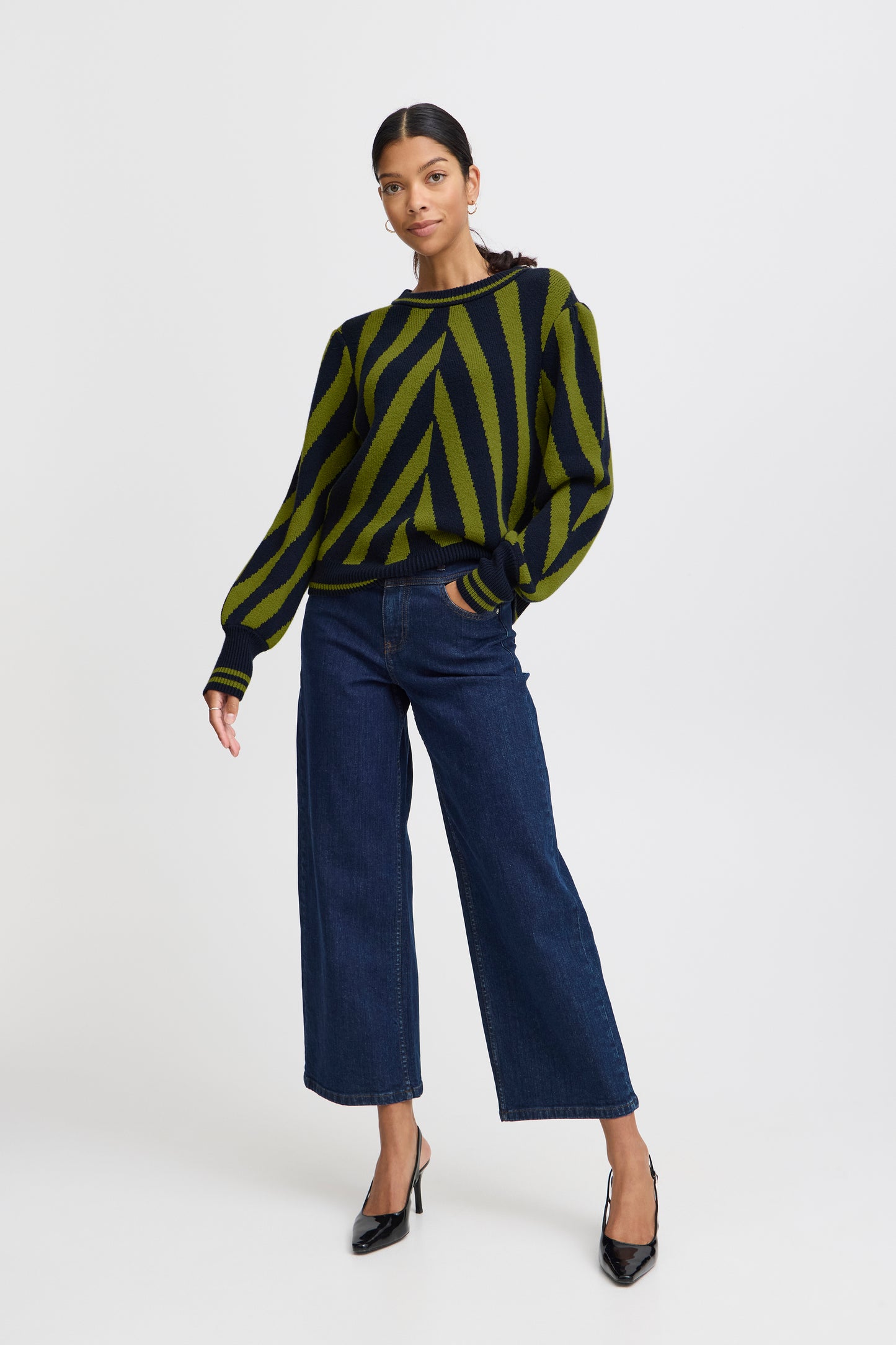 B.YOUNG MILO STRIPED WOODBINE MIX JUMPER