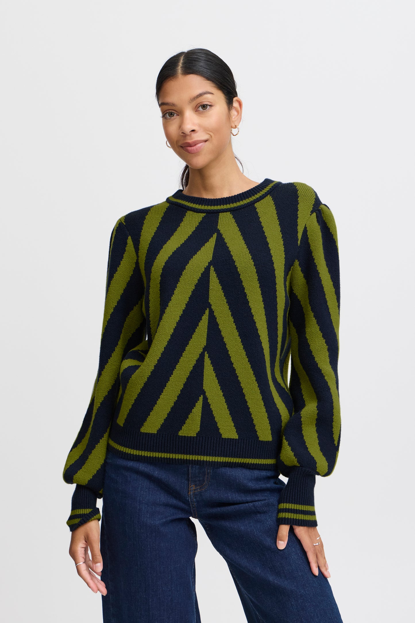 B.YOUNG MILO STRIPED WOODBINE MIX JUMPER