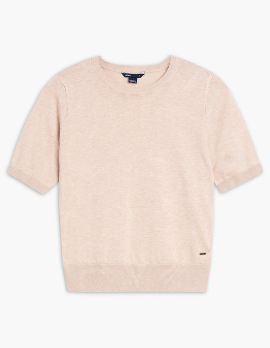 LOIS MARIANE MID SLEEVE LT SWEATER IN SAND