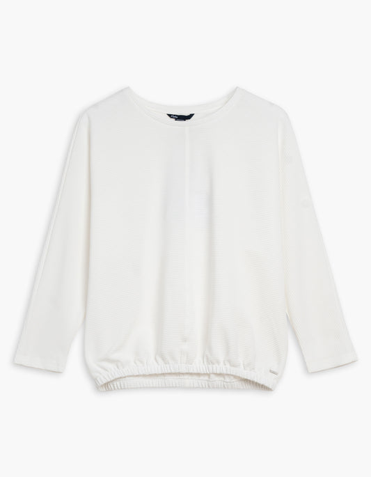 LOIS JOSIANE 7/8 DOLMAN SLEEVE TOP WITH BANDED WAIST IN OFFWHITE