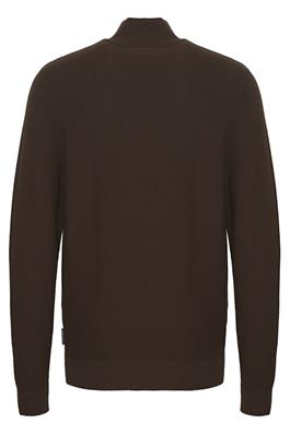 CASUAL FRIDAY MEN'S KARL STRUCTURED HALF ZIP KNIT SWEATER IN DEMITASSE