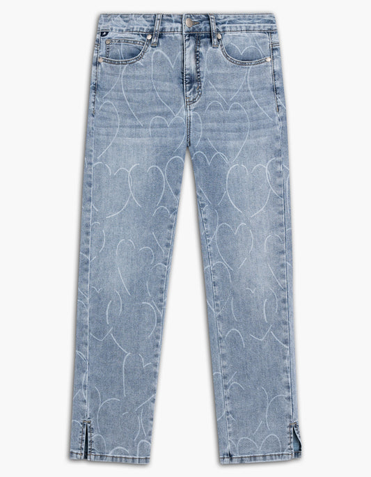 LOIS GIGI REGULAR WAIST RELAXED FIT JEAN WITH HEART LASER PRINT