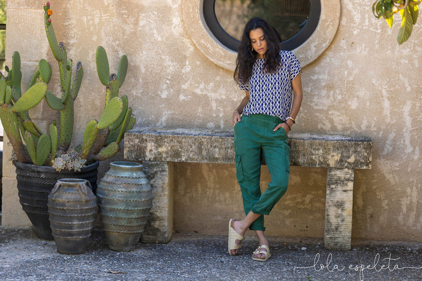 LOLA ESPELETA BLOUSE IN WAX BLUE