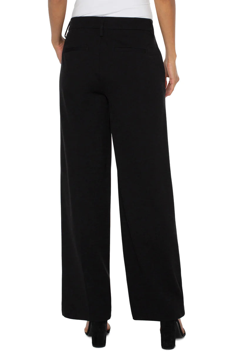 LIVERPOOL BLACK KELSEY WIDE LEG TROUSER PANT