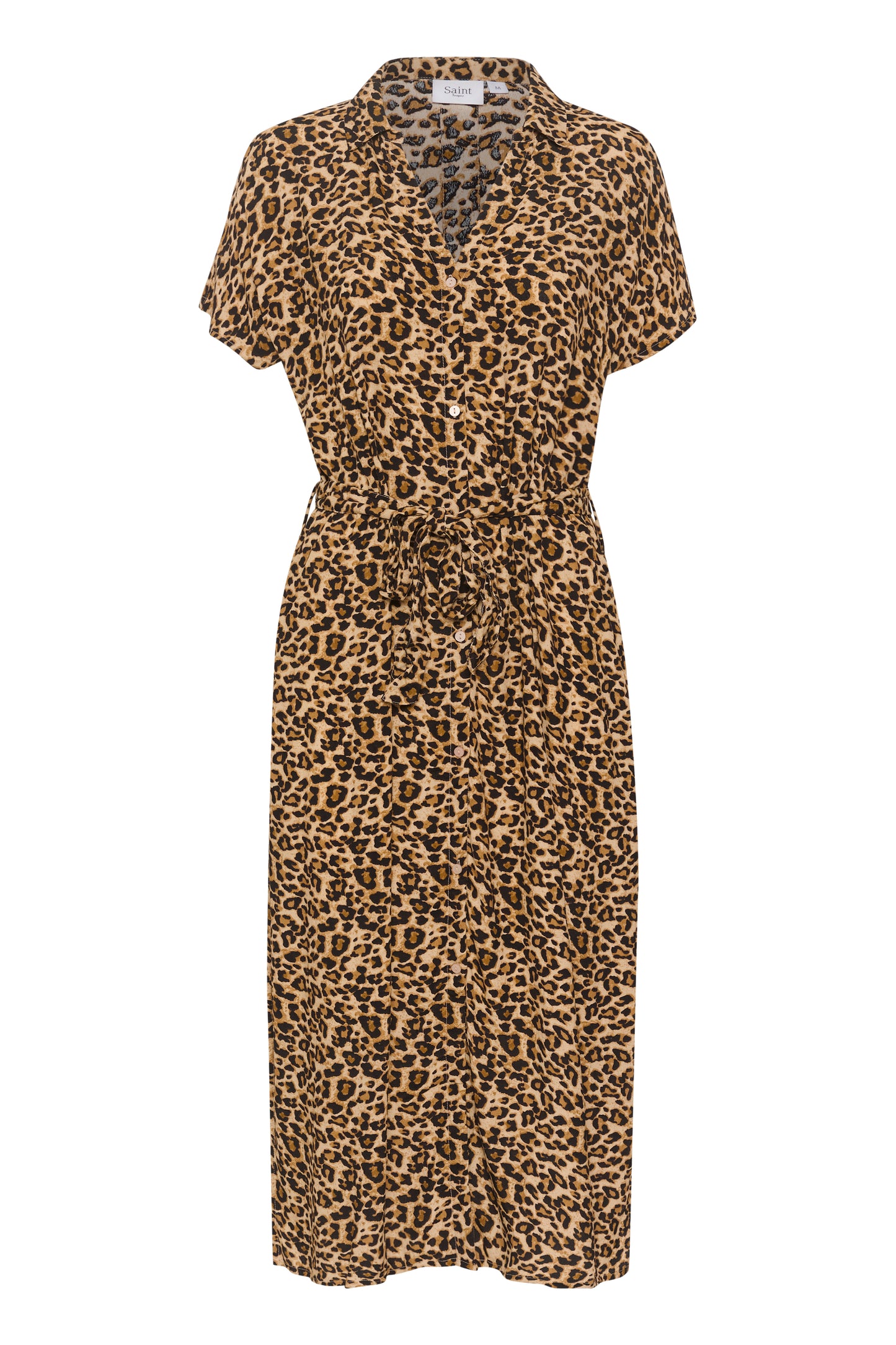 SAINT TROPEZ BLACK LEOPARD BLANCA DRESS