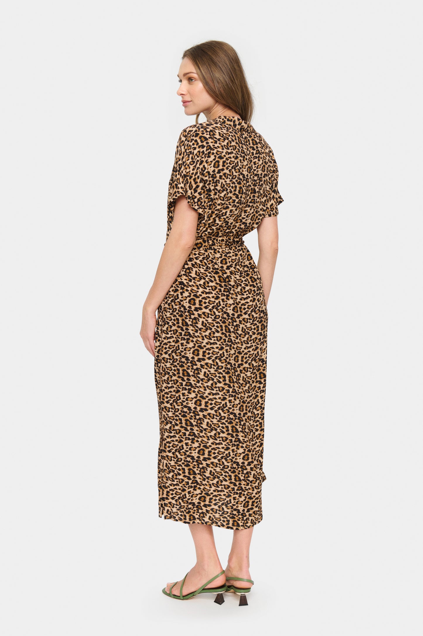 SAINT TROPEZ BLACK LEOPARD BLANCA DRESS