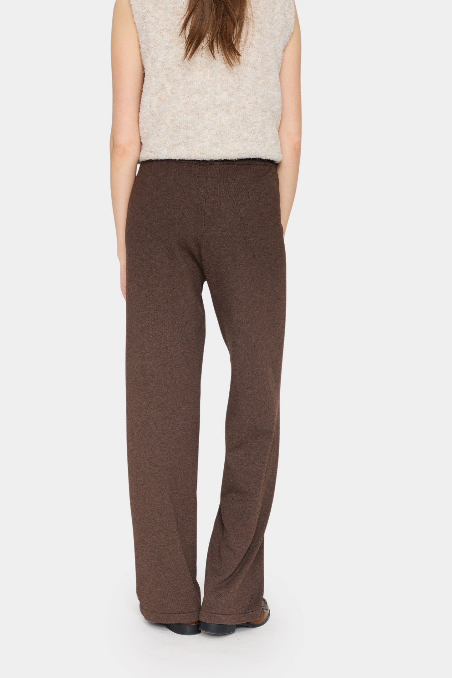 SAINT TROPEZ DARK OAK MELANGE MILA TROUSERS