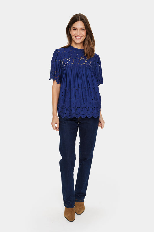SAINT TROPEZ IISE BLOUSE IN MIDNIGHT SAIL