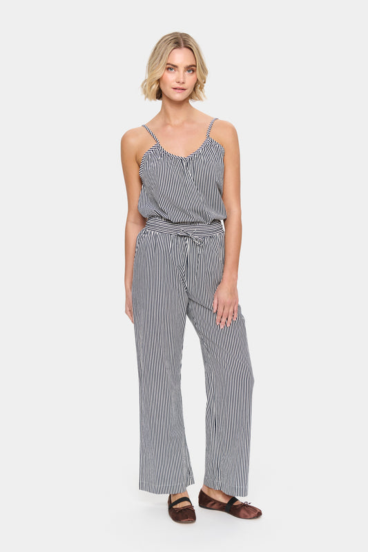 SAINT TROPEZ ZALINDA STRIPE PANTS IN ICE NIGHTSKY