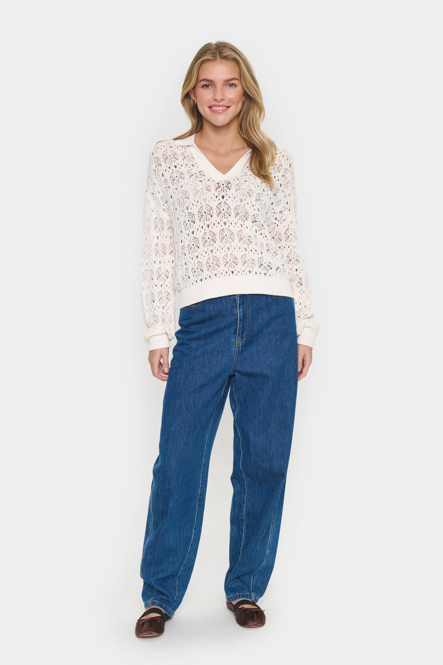 SAINT TROPEZ JUNA POLO PULLOVER IN ICE