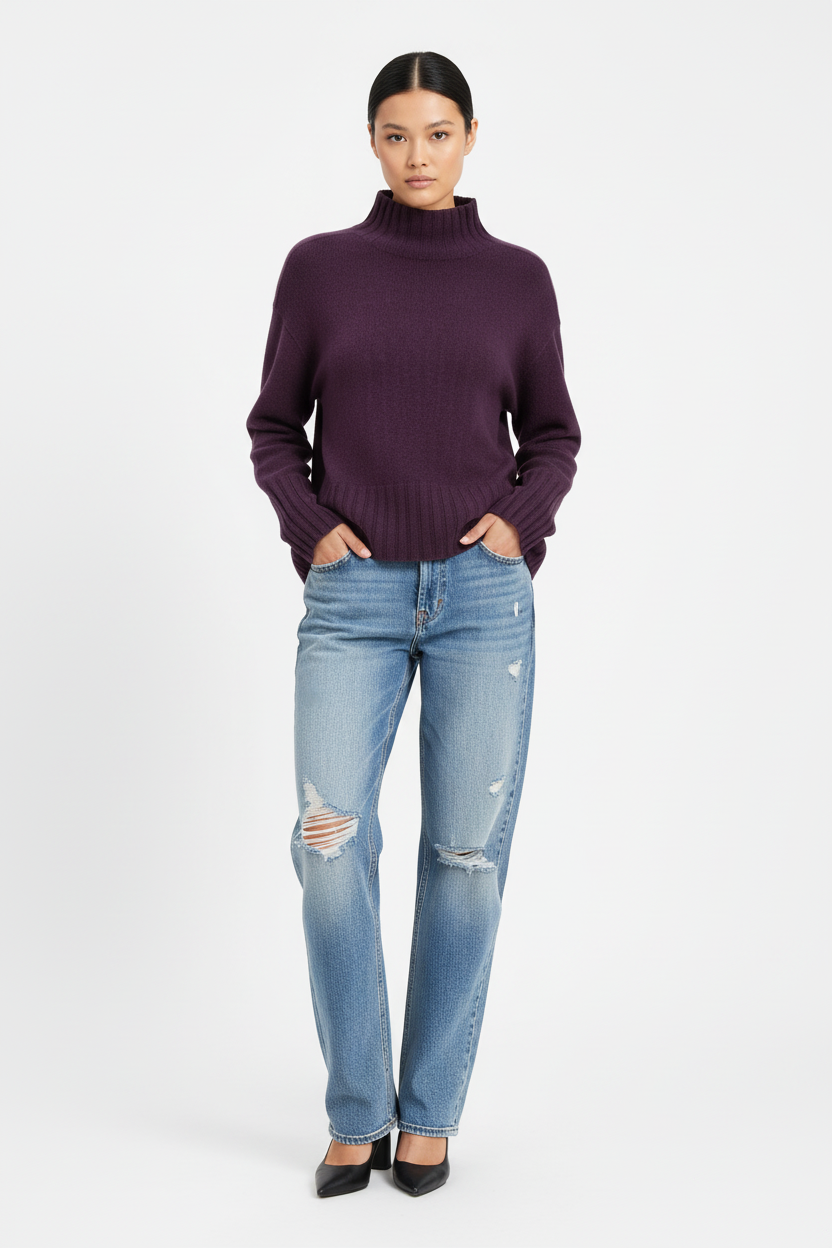 ASTRID KNIT SWEATER IN PURPLE