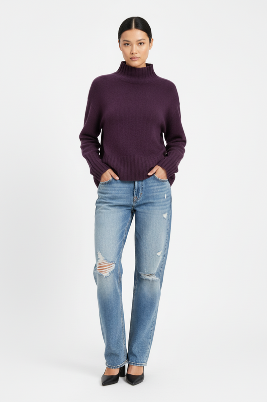 ASTRID KNIT SWEATER IN PURPLE
