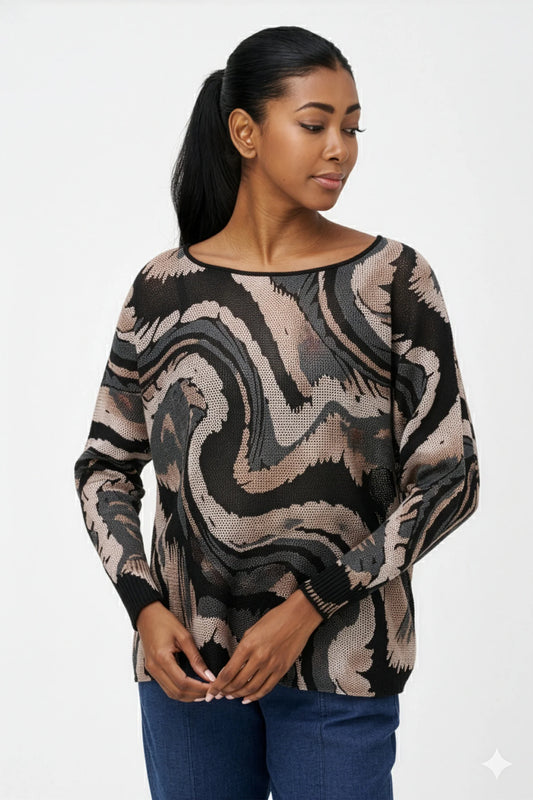 M MADE IN ITALY KNIT SWEATER IN MOON EROSION