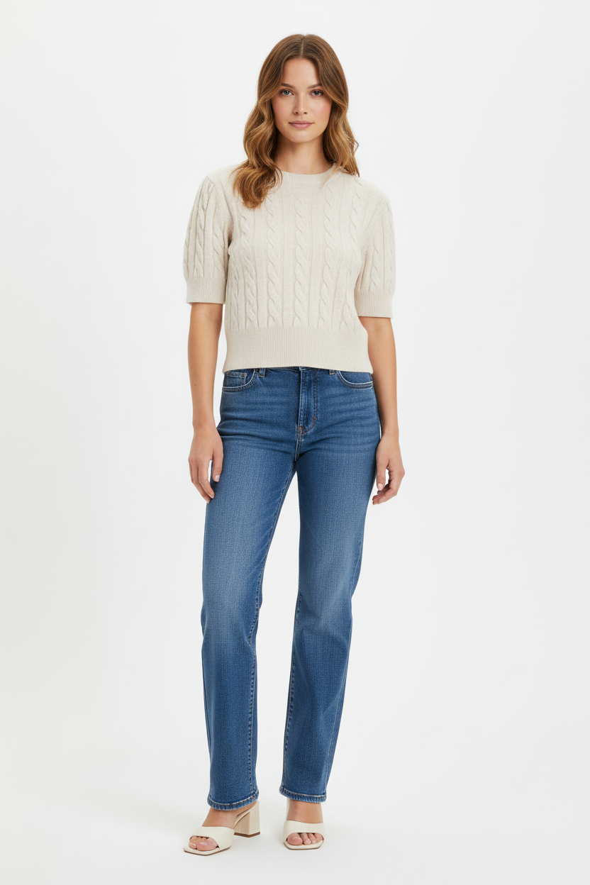 ASTRID KNIT SWEATER IN CREAM