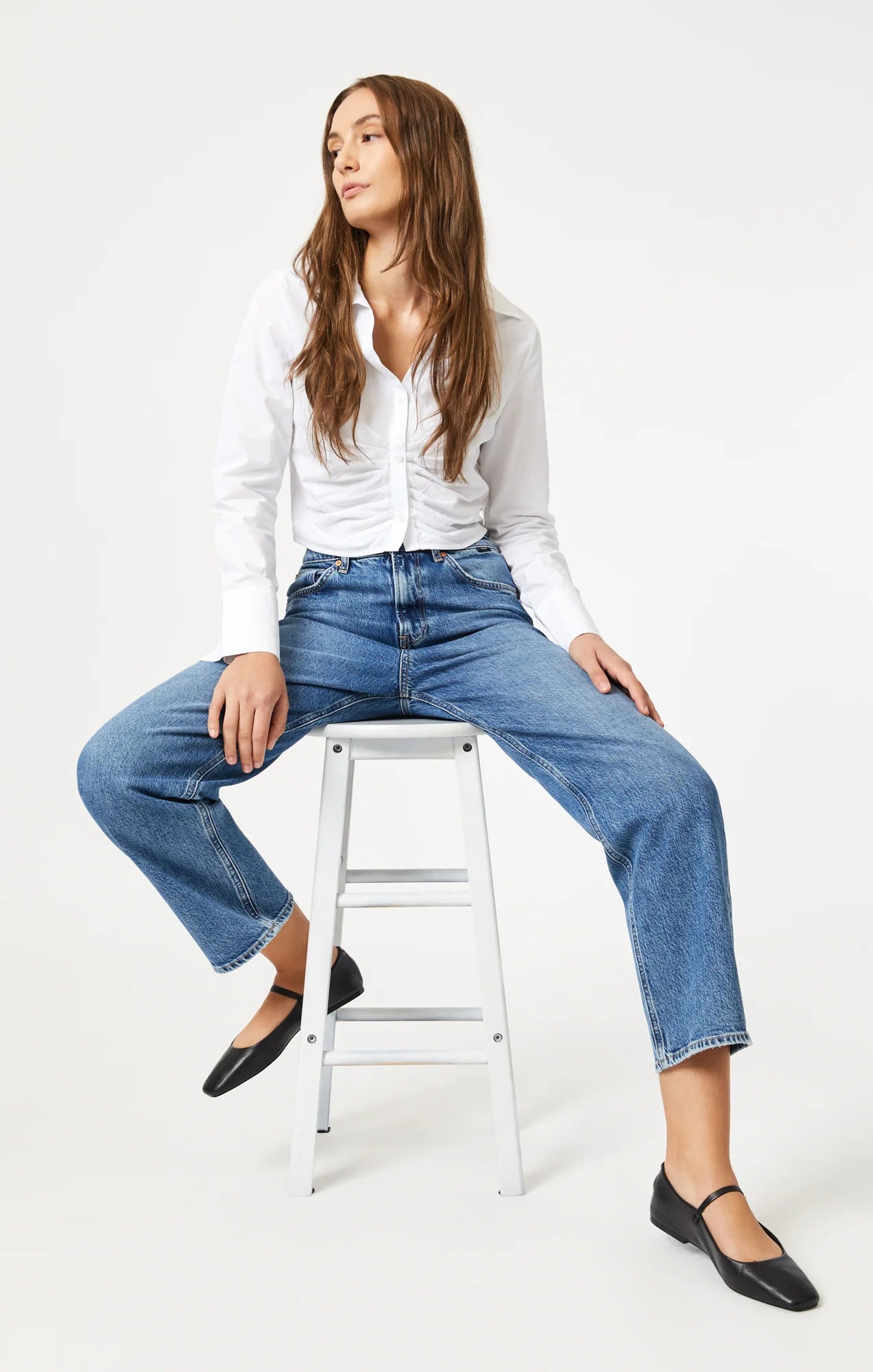 SAVANNAH STRAIGHT LEG JEANS IN INDIGO BLUE RECYCLED BLUE