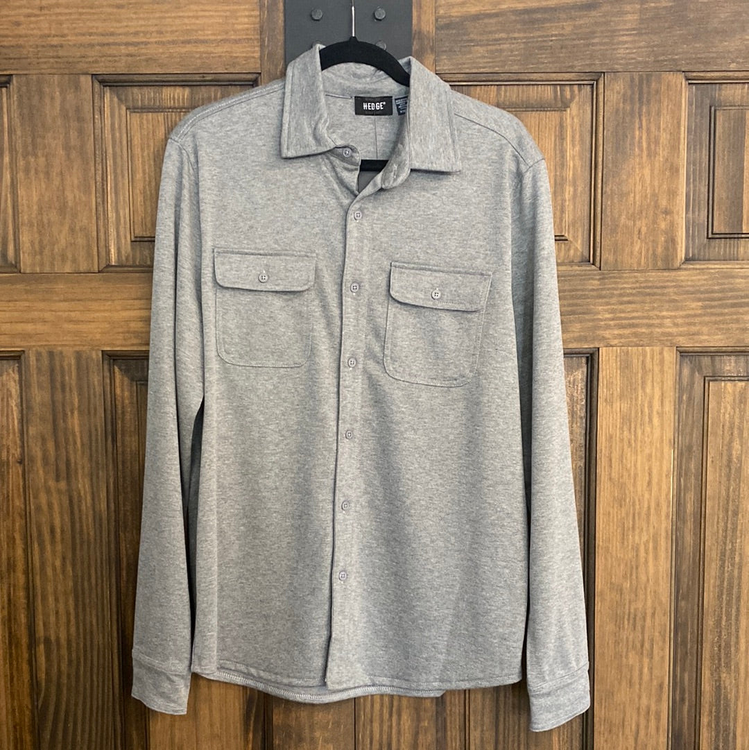HEDGE LONG SLEEVE BUTTONUP IN GREY