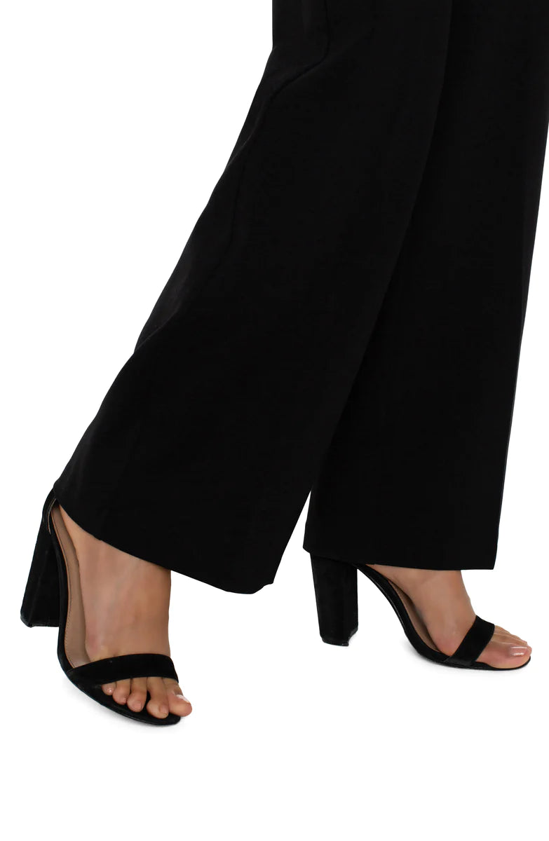 LIVERPOOL BLACK KELSEY WIDE LEG TROUSER PANT