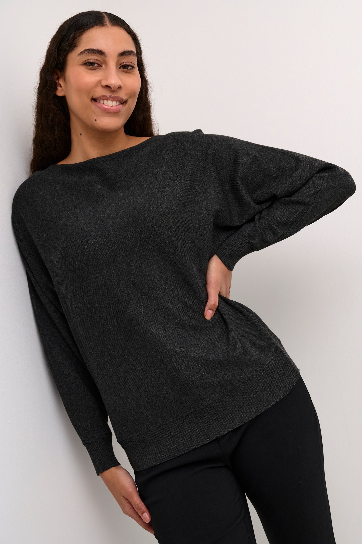 CULTURE RAVEN MELANGE ANNEMARIE BATWING SWEATER