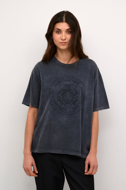 CULTURE ASH BLACK WASH LION T-SHIRT