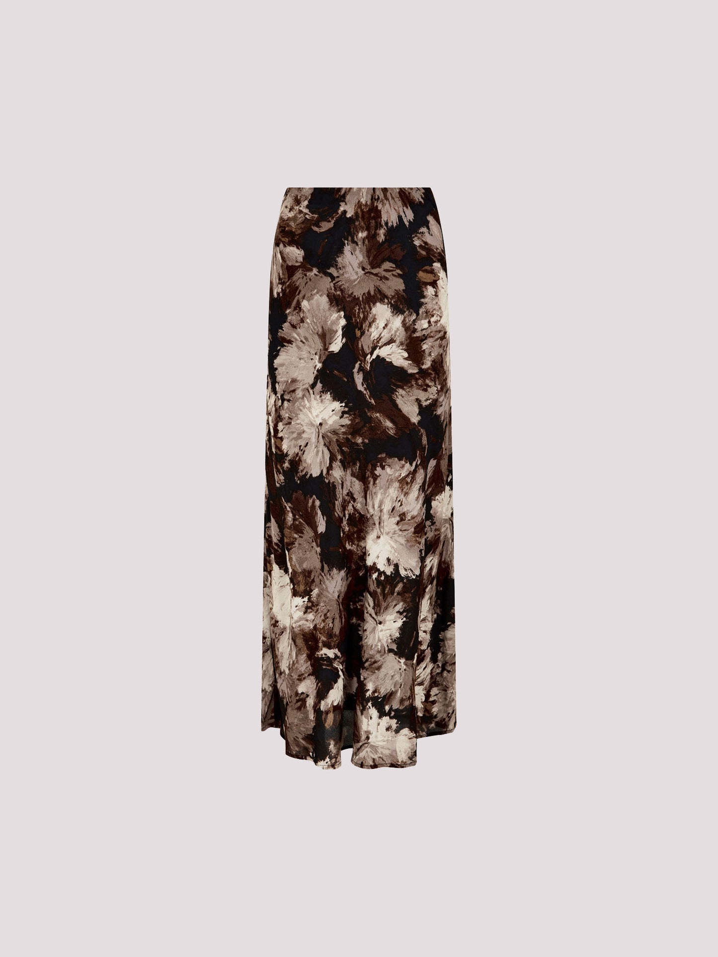 APRICOT PAINTERLY FLORAL SLIP MAXI SKIRT IN GREYS