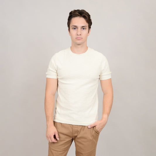 HEDGE MEN'S CREW NECK SHORT SLEEVE T-SHIRT IN WHEAT