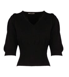 ASTRID MUST HAVE PUFF SLEEVE SWEATER IN BLACK