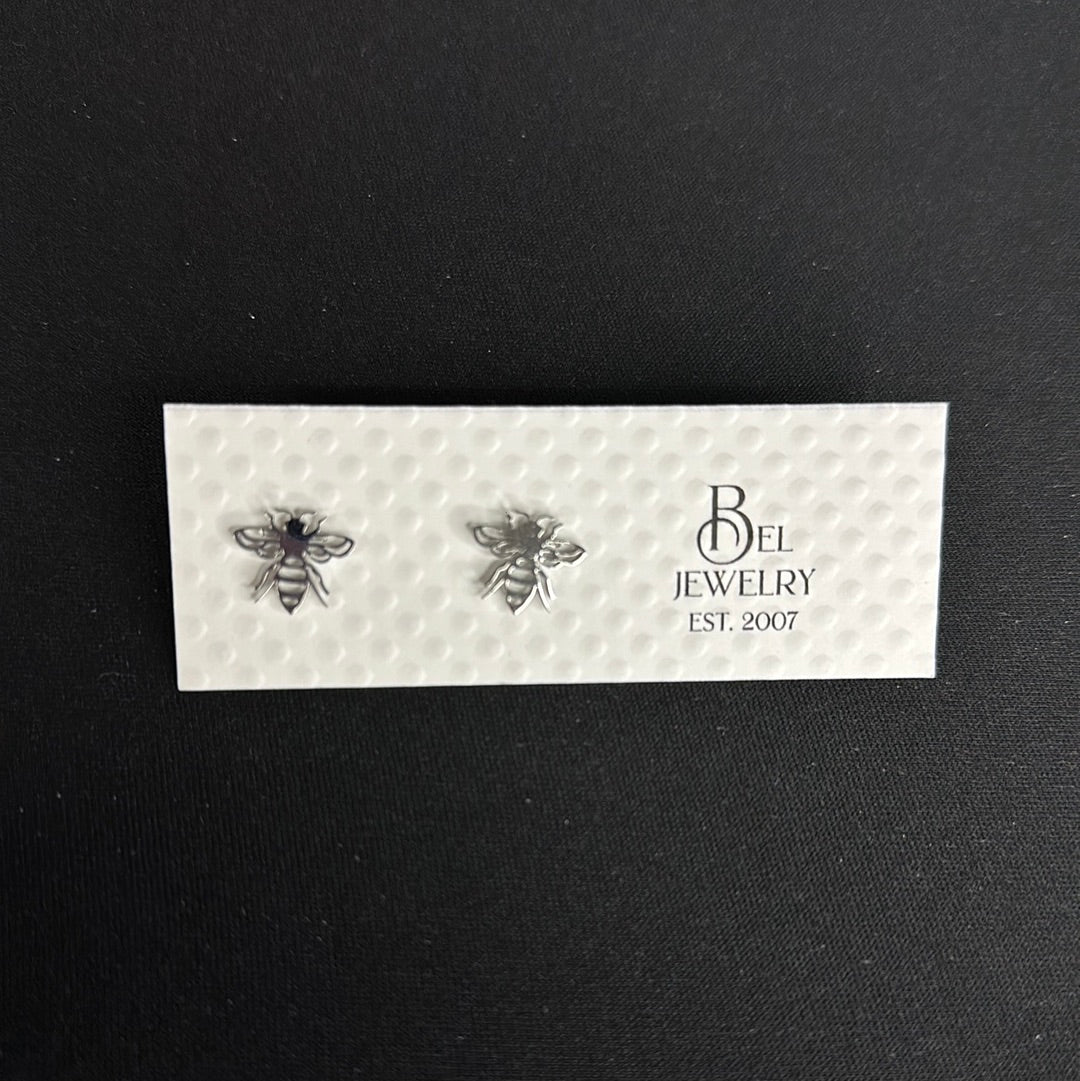 BEL JEWLERY STAINLESS STEEL BEE STUD EARRINGS